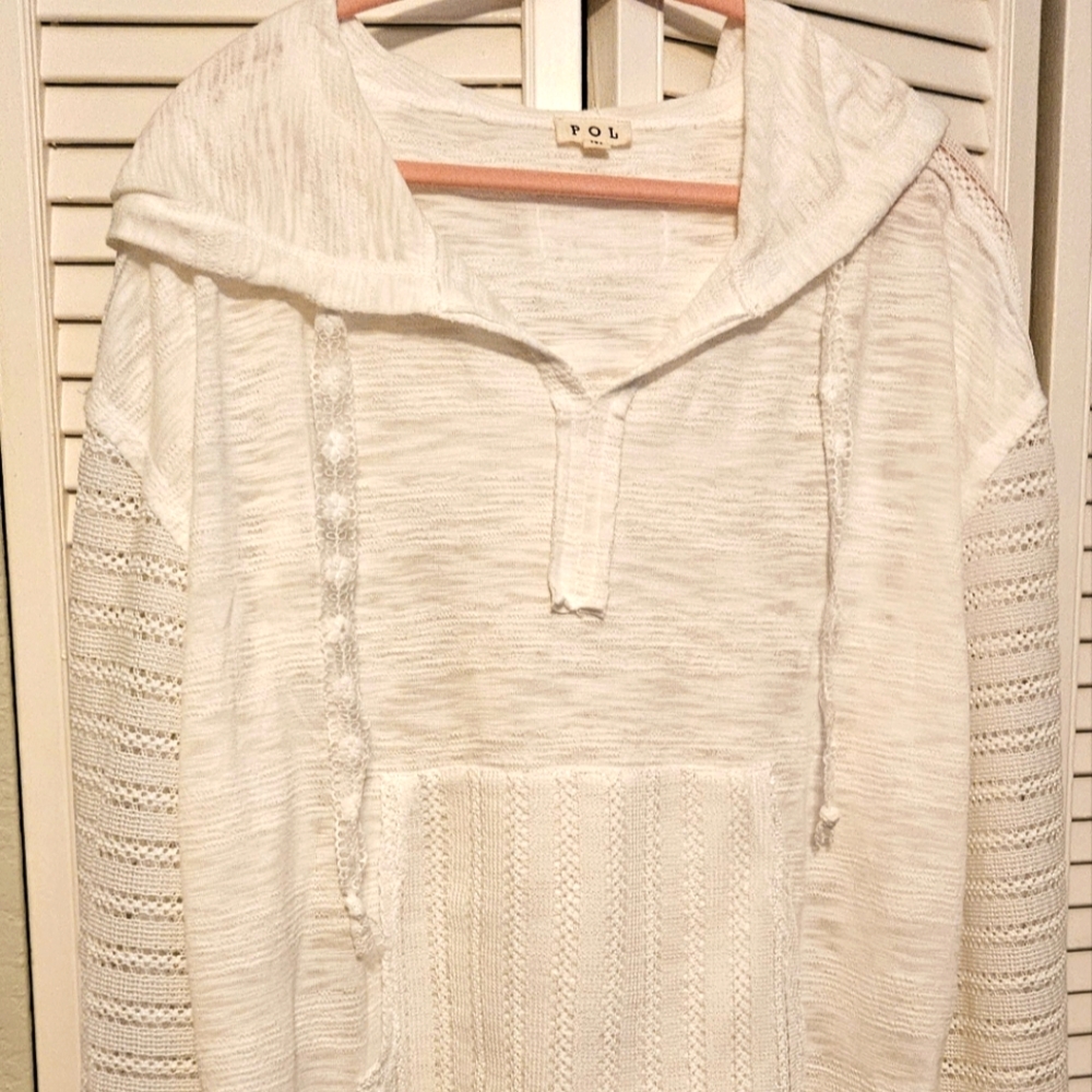 POL white Hoodie. NWOT